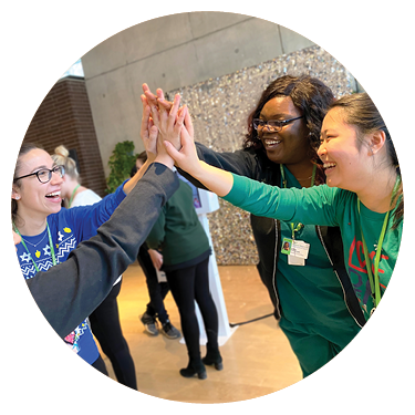 Some adults are high-fiving