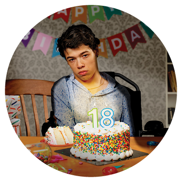 A teenager celebrating birthday