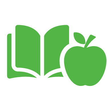 Illustration - a book and an apple